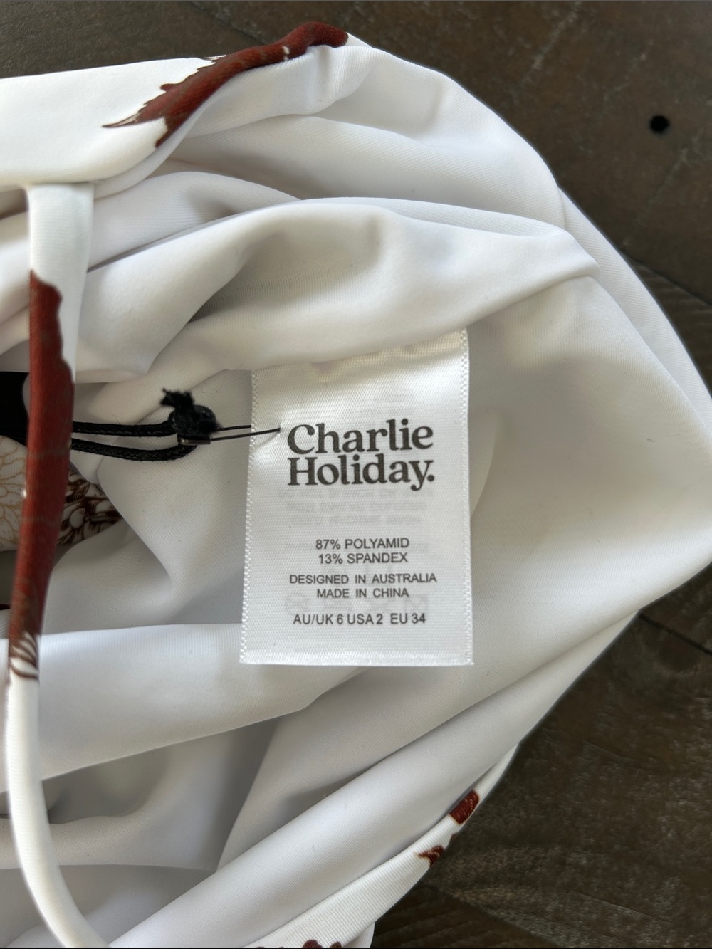 Charlie Holiday Cream One-Piece Swimsuit with Rust Floral Print - Picture 5 of 7